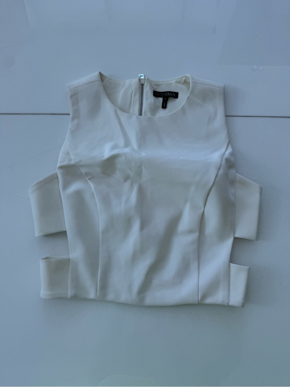 Intermix White Cutout Sleeveless Crop Top